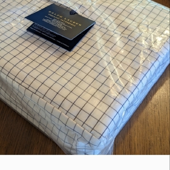 Ralph Lauren Home Blue Tattersall Check Sheets - Picture 6 of 9
